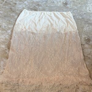 Odette Barsa Cream Vintage Lace Fairy Slip Skirt size L